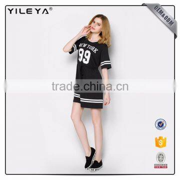 Customizable Alphabet & Pattern Printing Ladies Black Dresses photo-2