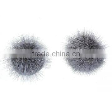Christmas Decorations Dark Gray 50mm Sable Fur Craft Pom Balls photo-3