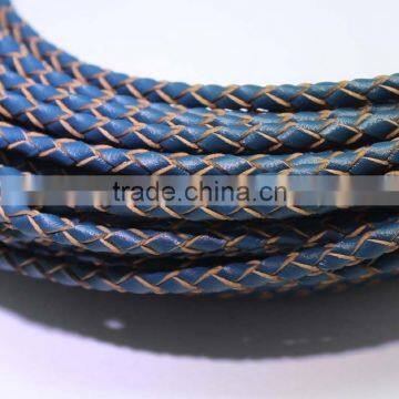 100meters 3mm-6mm Braided Genuine Hide Leather Rope Cord String For Jewelry Making photo-2