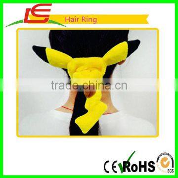 Anime Hair Band Pokemon Pikachu Plush Elastic Hair Ties Ring Ponytail photo-3
