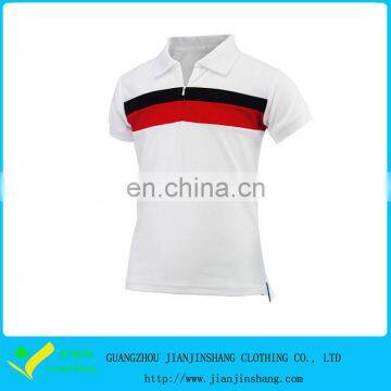 Color Blocked Dri Fit Jersey Moisture Wicking Piping Zipped Polo Shirts