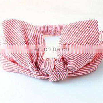 Infant Gingham Headband Baby Elastic Top Knot Headband With Ears For Toddler Hair Accessory