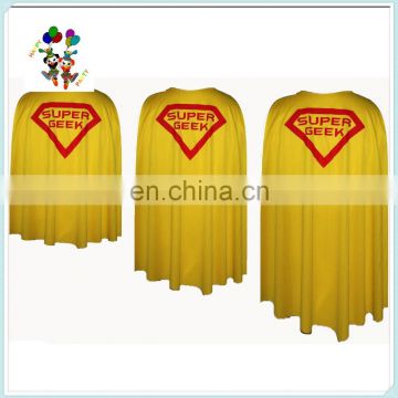 Geek Stag Hen Party Nerd Wally Fancy Dress Yellow Superhero Cape HPC-0514