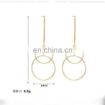 Fashion Metal Earring Long Drop Earring With Circle photo-4