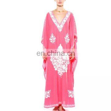 Latest party wear V Neckline Jacquard Weave Design Batwing Sleeve Muslim long Dress