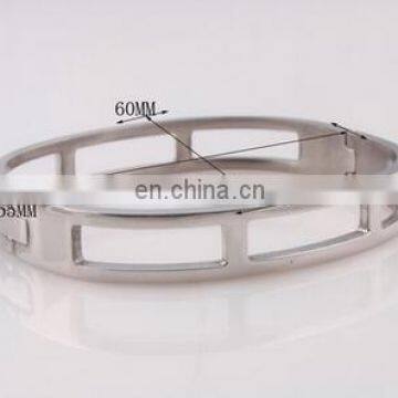 Fashion Women 9mm Width Cuff Bangles Roman Numerals Women Bracelets Hollow Out Stainless Steel Hand Wear Jewelry photo-3