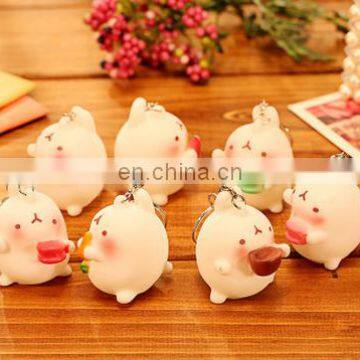 1PC Cartoon rabbit Decoration Fat Rabbit Keychain Bag Pendant Keyring Key Chain