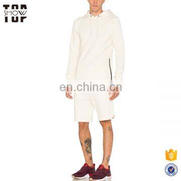 Top quality custom made pullover hoodie men short pants plain tracksuit sportswear