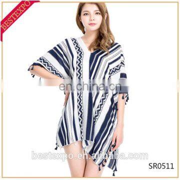 wholesale girls tassel kimono beach wear cover up blouse latest fashion top design