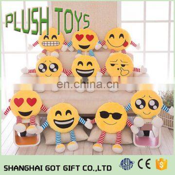 OEM Service Emoji Emoticon Yellow Round Cushion Soft Toys Pillow Plush photo-3
