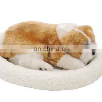 2014 Top New Fashion simulation animal Snoring & breathing dog plush toys