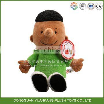 Custom wholesale plush black boy soft doll stuffed doll