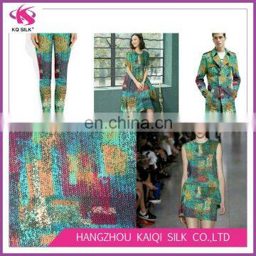 Wool Knitting Pattern Digital Printing Silk CDC 100% Pure Silk Crepe de Chine Fabric photo-6