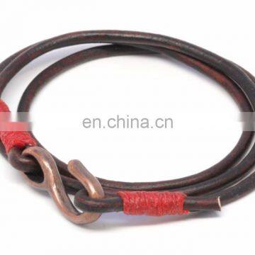 LEATHER BRACELET BRASS HOOK HANDMADE GENUINE LEATHER HOOK BRACELET