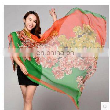 2016 Silk Imitation chiffon sandbeach scarf Sunscreen scarf SYWJ005