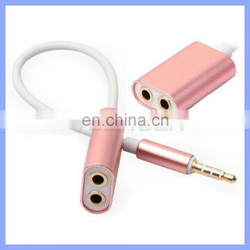 3.5mm 1 Male to 2 Female Headphone Earphone Audio Extension Y Splitter Cable