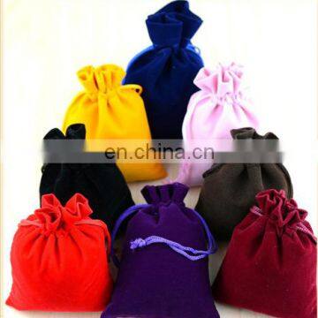 No MOQ customized printing or logo promotional gift bags jewelry velvet bag draw string bag velvet pouch