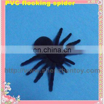 Black PVC flocking spider toy