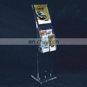 Large high clear acrylic brochure leaflet display holder floor stand