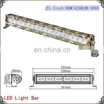 21inch 90w camo cr ee 24v led lights for truck IP68 single row 5w cr ee chips for truck