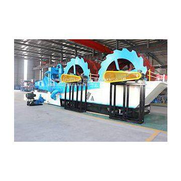 Dual wheel sand washing and recycling machine