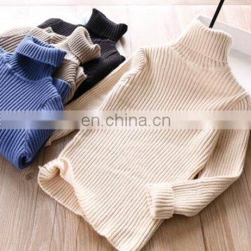 Girls 4 colors into solid color turtleneck kids sweater