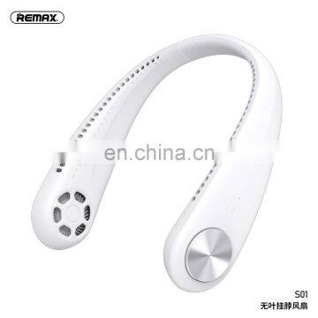 Remax S01 Mini Rechargeable Portable Sport Bladeless Neck Bank Fan photo-3