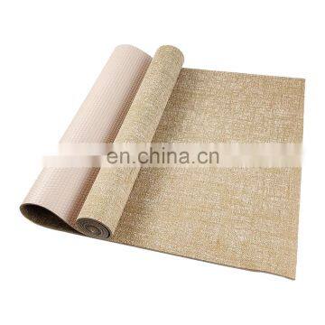 Harbour Double Color Juta Pvc Body Aligning Yoga Mat Eco Friendly Non Slip
