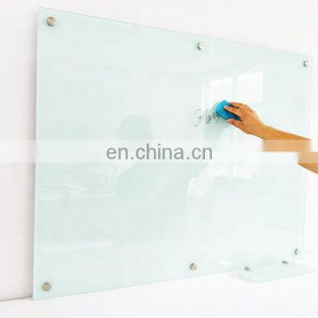 Frameless Magnetic Tempered Glass white Board for Office Meeting Room