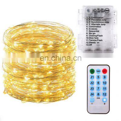 IP65 2020 Amazon USB Battery Box New Fairy Music Christmas LED Copper Holiday String Lights With Remote Control photo-4