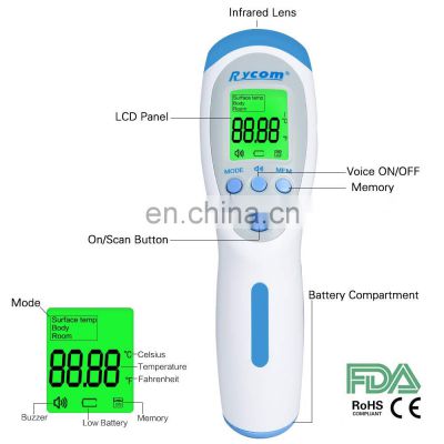 China manufacturer CE ROHS latest large accuracy Infraroug temperature baby digital gun type infrared thermometer for children