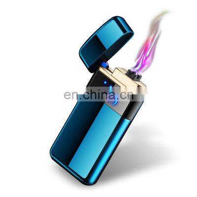Rechargeable Morden Luxury Cigarette Red Flame Electric Dual Arc USB Lighter With LED Charging Indication photo-5