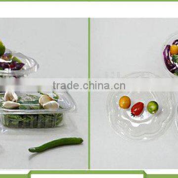 Big sizes disposable PET deli container with lid,clear plastic salad container, clear plastic fruit box with lid