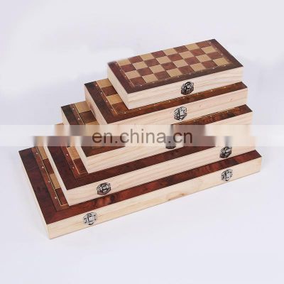 High Quality Wooden Folded International Chess Game Set Backgammon Folding  Tournament Chess Board