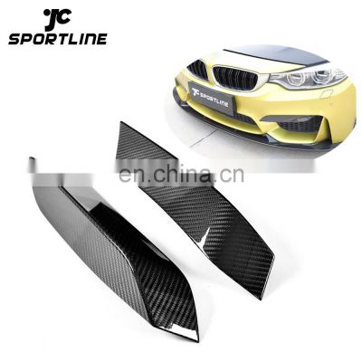 Dry Carbon M3 M4 Front Bumper Splitters for BMW F80 M3 F82 F83 M4 Sedan Coupe 4D 2D 2014-2019