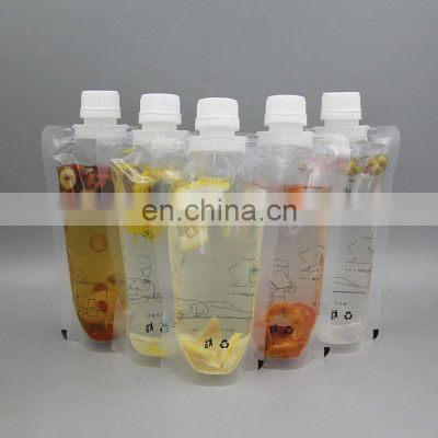 High Quality Clear Stand Up Zipper Pouch Zip lock Plastic Drink Bag For Juice