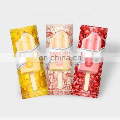 Custom printed white color back side seal Ice cream package pouch