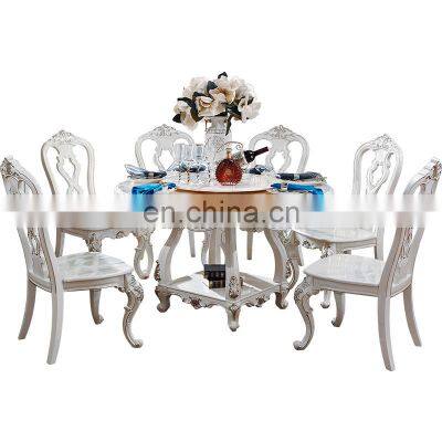 french style antique royal white marble dining room furniture sets