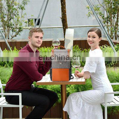 2022 Introducing Latest Cooler Luxury Picnic Bag Insulated Bottle Leather Wine Carrier photo-3