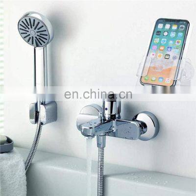 Clear Acrylic Bath Shower Cellphone Holder Wall Mounted Cell Phone Stand Holder Bracket Phone Handset Bracket photo-2