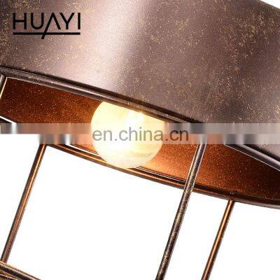 HUAYI New Design Vintage Style Iron Indoor 5W 15W Living Room Kitchen Hanging LED Pendant Light photo-5