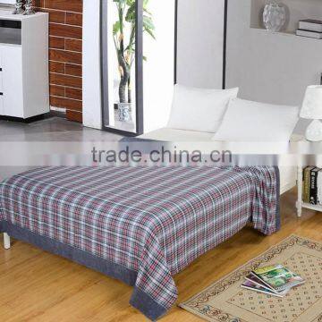 Super soft gray moving plaid printed summer thin cotton wholesale price towel blanket