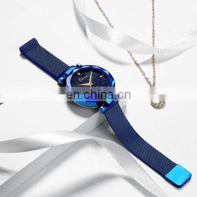 CHENXI 306 Personality Starry Sky Stainless Steel Mesh Strap Women Woman Quartz Magnet Watch