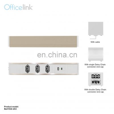 Brazil socket with USB charger for Office cable management