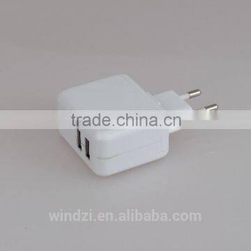 EU Plug Portable Travel Charger Dual Usb for Mobile Phone photo-3