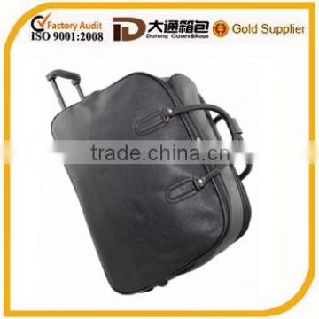 faux leather durable wheeled travel bag