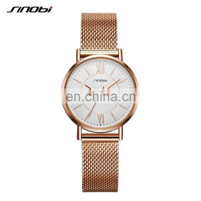 SINOBI Women Watches Unique Design Dial Quartz Clock Fashion Women Dress Wristwatch Montre Femme Stylish Quartz Ladies Watches photo-5