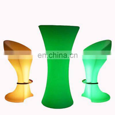 wireless illuminated glowing led portable led light bar cocktail tables and chairs bar tables bar furniture sets cocktail table