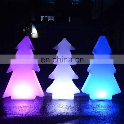 plastic outdoor light up Christmas /decoration holiday rechargeable PE plastic led tree star snow led decor light