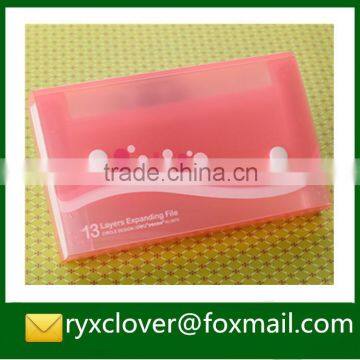 Small clear plastic expandable button file folders